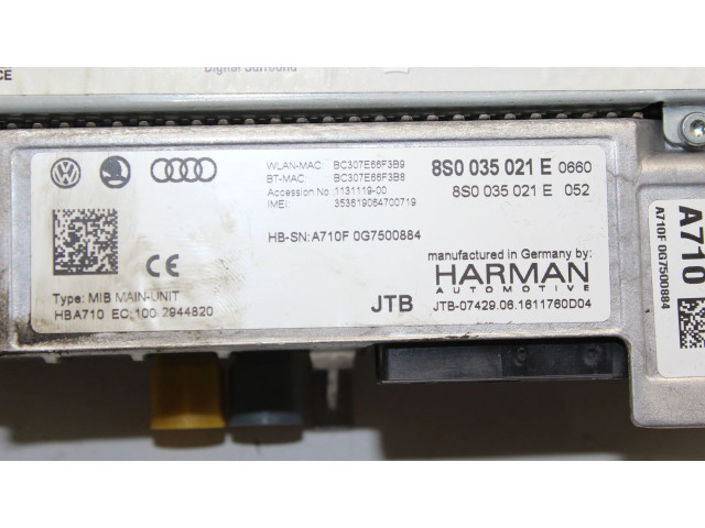 Радио/ проигрыватель CD/DVD / навигация 8S0035021E Audi TT TTS RS Mk3 8S