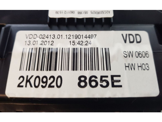 Панель приборов 2K0920865E, 2K0920865E Volkswagen Caddy