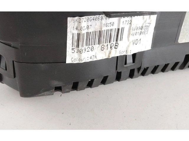 Přístrojová deska Skoda Roomster (5J) 2007 5J0920810B, SKZ7Z0G4069709