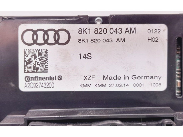 Блок управления климат-контролем 8K1820043AM, 8K1820043AS Audi A4 Allroad