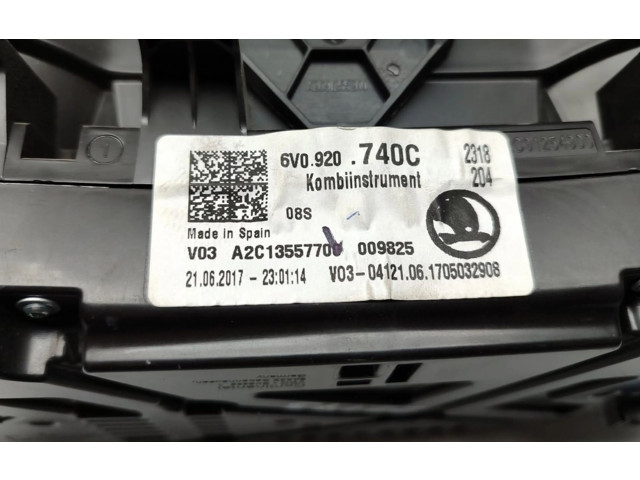 Панель приборов 6V0920740C Skoda Fabia Mk2 (5J)