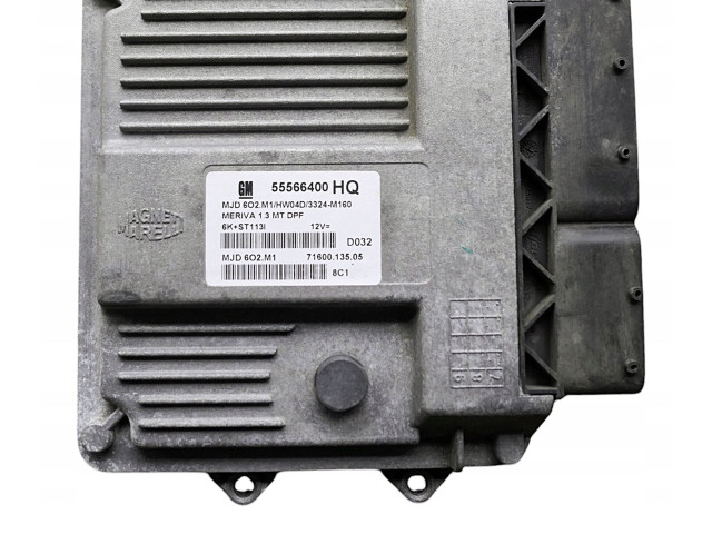 Блок управления двигателем Блок управления 55566400HQ, MJD6O2M1 Opel Meriva A