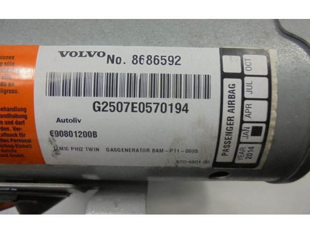 Подушка безопасности пассажира 8686592, 8686592 Volvo XC90