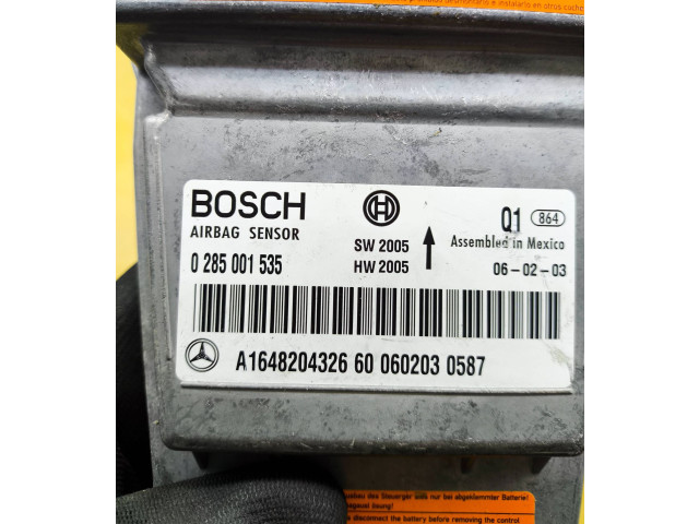 Блок подушек безопасности A1648204326, 0285001535   Mercedes-Benz ML W164
