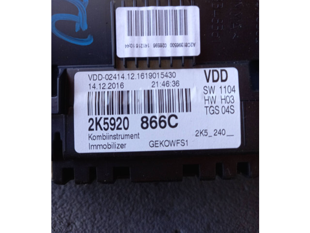Přístrojová deska  Volkswagen Caddy 2018 2K5920866C, YDD02414  