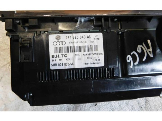 Блок управления климат-контролем 4F1820043AL, 5HB00883356   Audi A6 S6 C6 4F