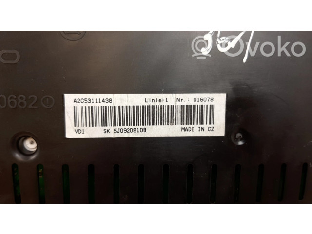 Přístrojová deska Skoda Roomster (5J) 2007 5J0920810B, A2C53111438