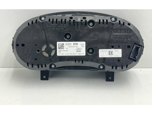 Панель приборов 8V0920870H, 8V0920870   Audi A3 S3 8V       