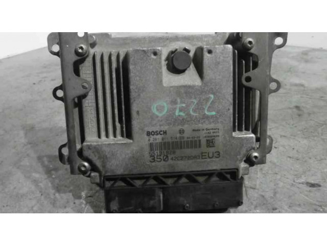 Блок управления двигателя 55191928, 0281011514 Fiat Idea