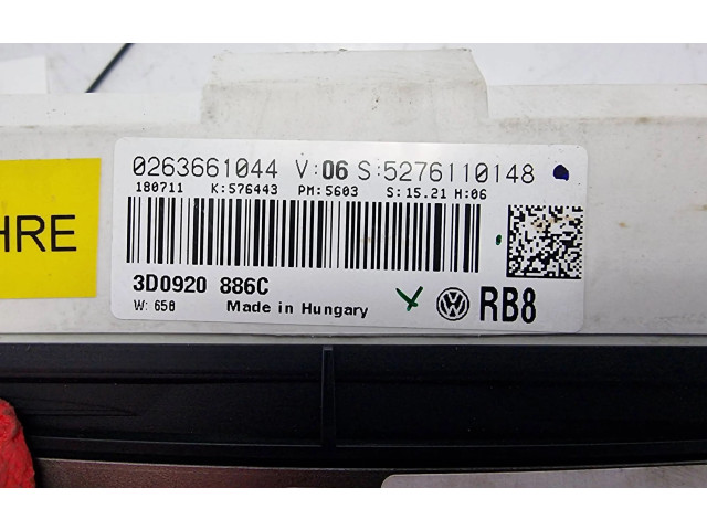 Панель приборов 3D0920886C   Volkswagen Phaeton       
