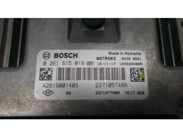 Блок управления двигателя 0261S15019   Smart ForTwo III C453