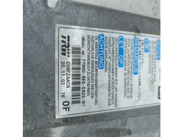 Блок подушек безопасности 77960SEGE822M1 Honda Accord