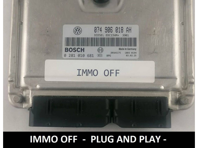 Блок управления двигателя 074906018AH, 0281010681   Volkswagen Transporter - Caravelle T4