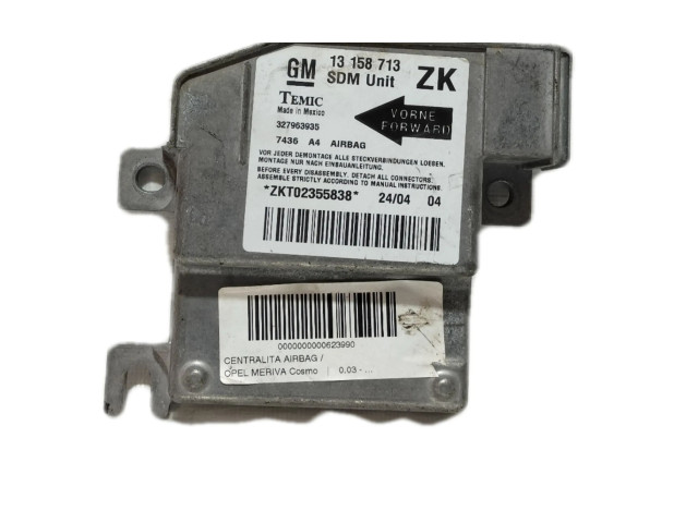 Блок подушек безопасности 13158713, 13158713 Opel Meriva A