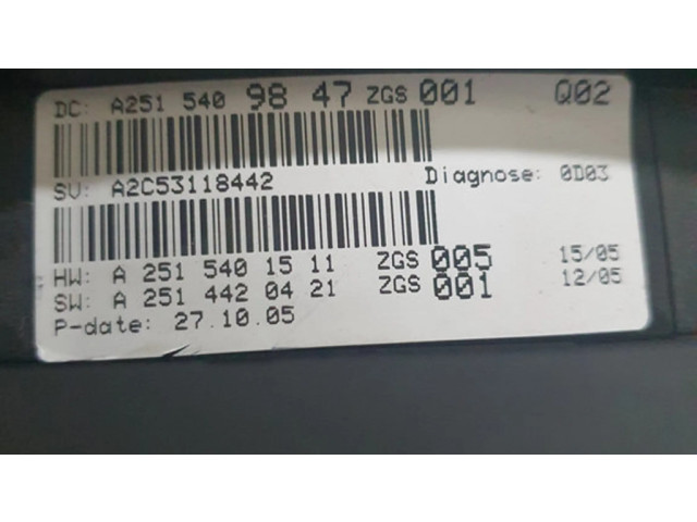 Панель приборов A2515409847, A2C53118442 Mercedes-Benz R W251