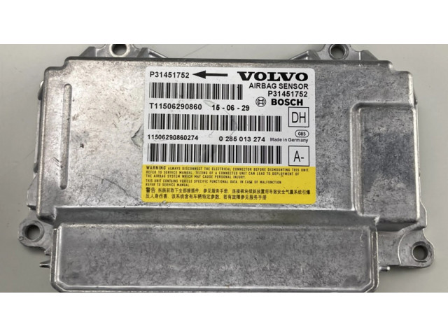 Блок подушек безопасности 0285013274, 31451752   Volvo XC60