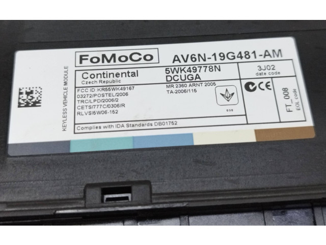 Блок комфорта AV6N19G481AM, 5WK49778N   Ford Kuga II   