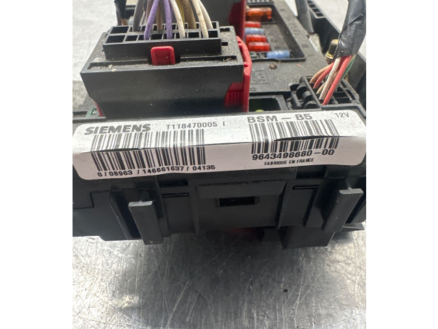 Pojistková skříňka Řídící jednotka BSM T118470005, 9643498680 Citroen Berlingo 2001