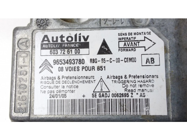 Блок подушек безопасности 603726100, 9653493780   Citroen C4 I