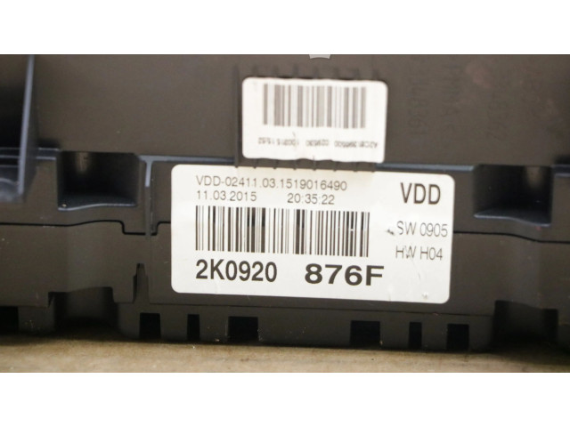 Přístrojová deska Volkswagen Caddy 2015 2K0920876F, 2K0920876F