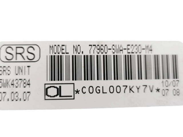 Блок подушек безопасности 77960SWAE230M4, 5WK43784 Honda CR-V