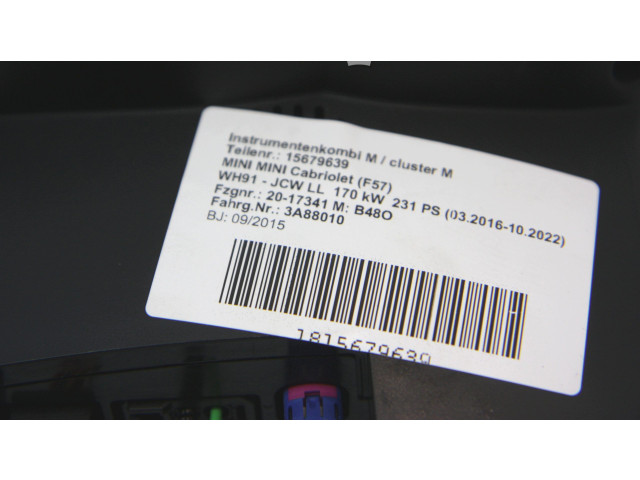 Geschwindigkeitsmesser Cockpit 62106802456, 62106802456 Mini One - Cooper F56 F55