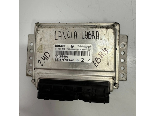 Блок управления двигателя 0281010743, 55186491   Lancia Lybra