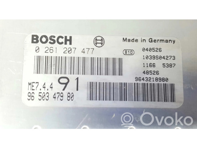 Řídící jednotka 0261207477, 9650347980 Peugeot 206 CC 2004