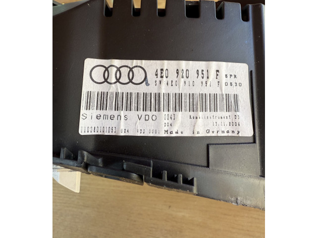 Přístrojová deska Audi A8 S8 D3 4E 2006 4E0920951F