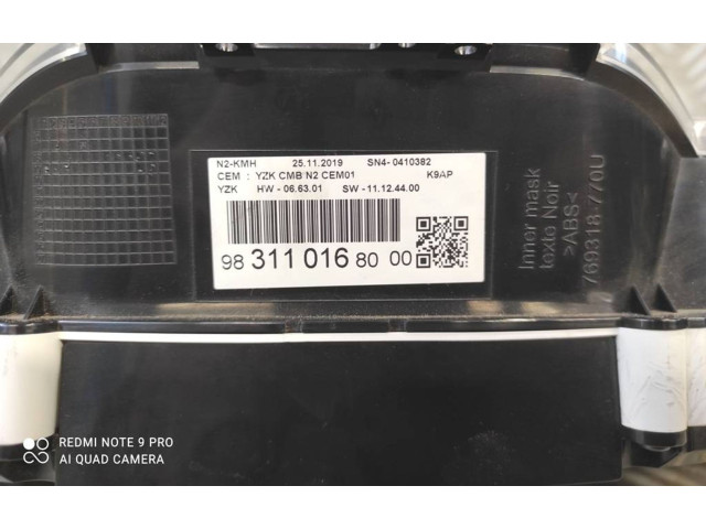 Панель приборов 9831101680, SN40410382   Peugeot Partner III       