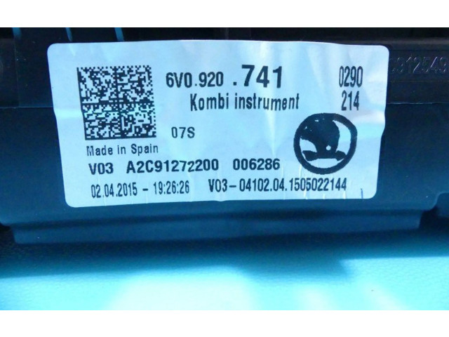 Панель приборов 6V0920741, IMPRK1336040 Skoda Fabia Mk3 (NJ)