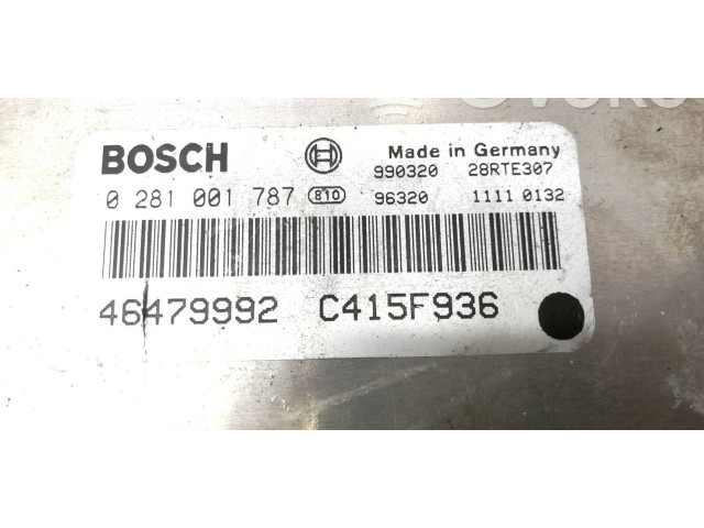 Блок управления двигателя 46479992, 0281001787 Alfa Romeo 166