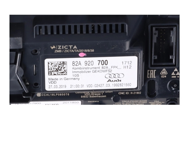 Панель приборов 82A920700 Audi A1