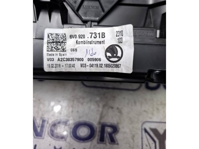 Панель приборов 6V0920731B, 91254900   Skoda Fabia Mk3 (NJ)       