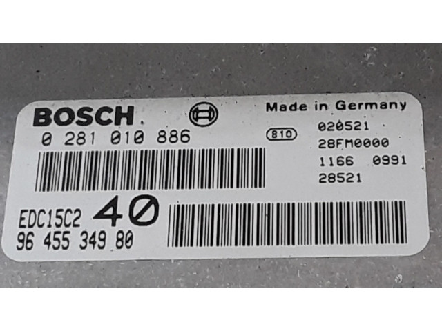 Блок управления двигателя 9645534980, 0281010886 Citroen C5