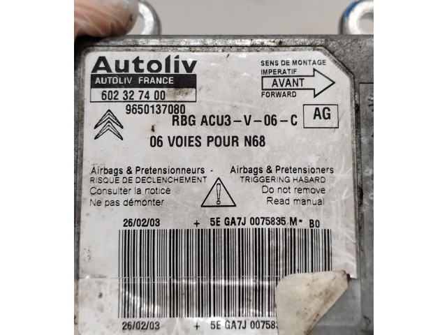 Блок подушек безопасности 602327400, 9650137080 Citroen Xsara Picasso