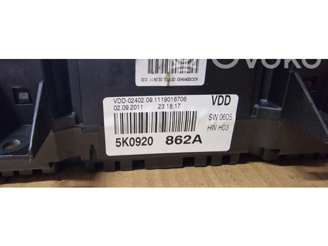 Панель приборов 5K0920862A Volkswagen Golf VI