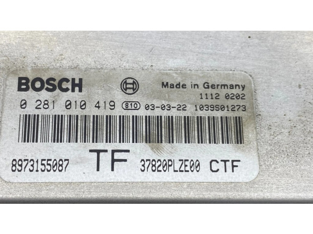 Řídící jednotka 37820PLZE00, 8973155087 Honda Civic 2002