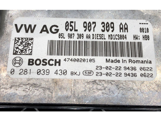 Блок управления двигателем Блок управления 05L907309AA Skoda Octavia Mk4