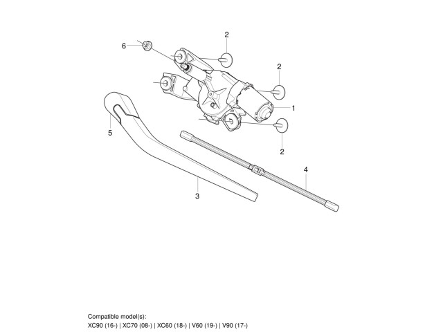 Моторчик заднего дворника 31349380, 32341523 Volvo XC90