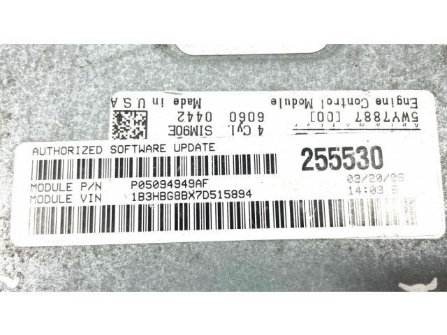 Řídící jednotka P05094949AF, 1B3HBG8BX7D515894 Dodge Caliber 2006