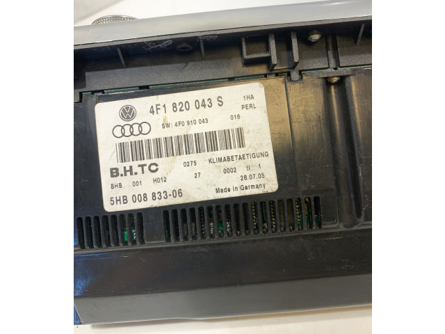Блок управления климат-контролем 4F1820043S, 4F0910043   Audi A6 S6 C6 4F