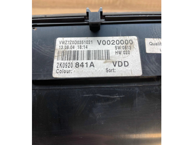 Přístrojová deska Volkswagen Caddy 1996 2K0920841A