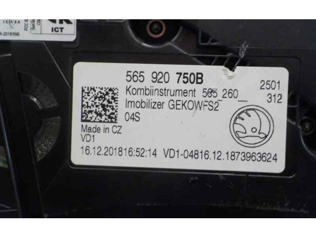 Панель приборов 565920750B, 565920750B   Skoda Karoq       