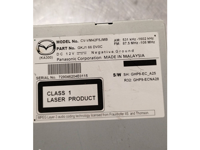 Радио/ проигрыватель CD/DVD / навигация GKJ166DV0C, 531KHZ1602   Mazda 6    