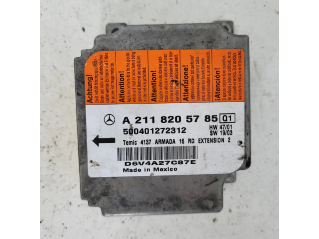 Блок подушек безопасности A2118205785, D6V4A27C87E   Mercedes-Benz E W211
