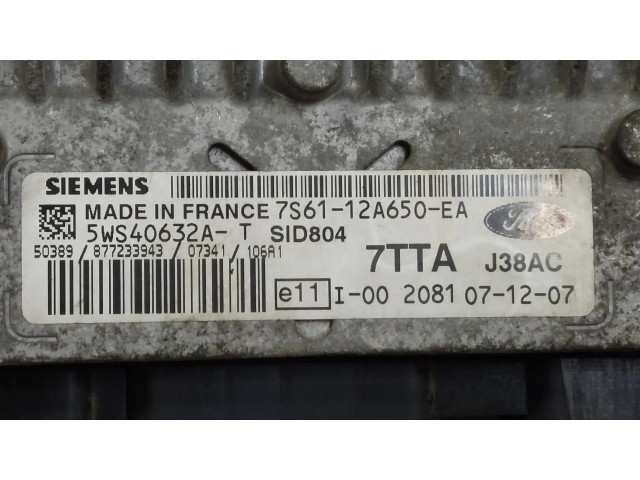 Řídící jednotka 7S6112A650EA, 5WS40632AT   Ford Fiesta 2008
