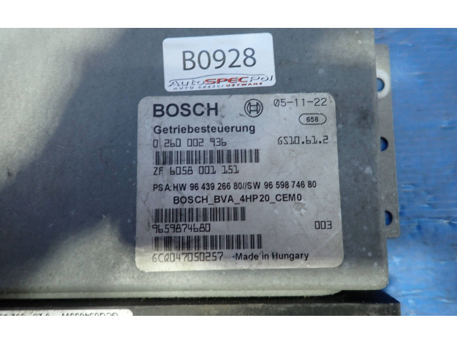 Блок управления коробкой передач 9643926680, ZF6058001151 Citroen Berlingo