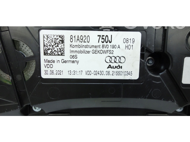 Панель приборов 81A920750J, 81A920750J Audi Q2 -