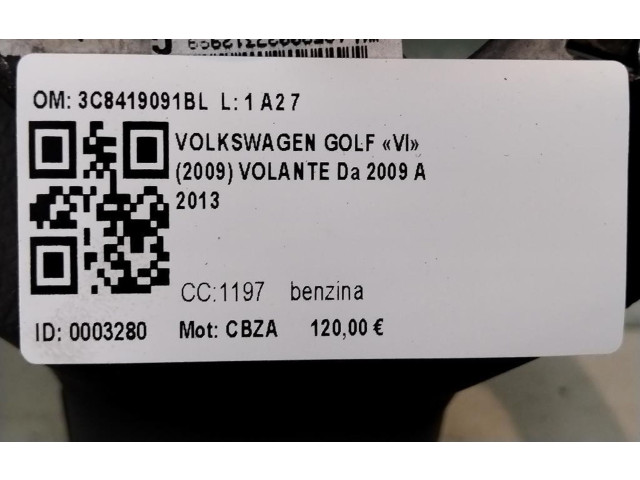 Руль Volkswagen Golf VI 2008 - 2013 года 3C8419091BL, 3C8419091BL